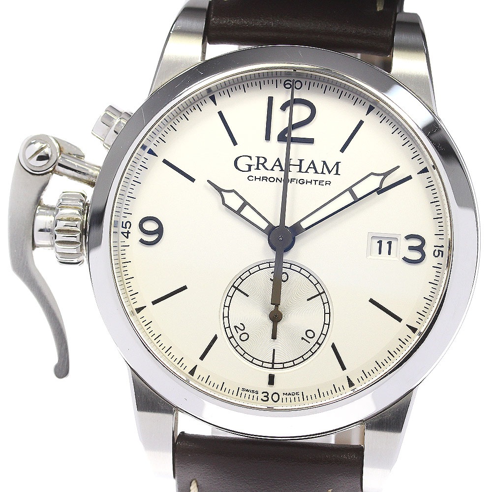 グラハム GRAHAM AN-2CXAS クロノファイター 1695 デイト 自動巻き メンズ 箱・保証書付き_825655【中古】その他 ブランド腕時計