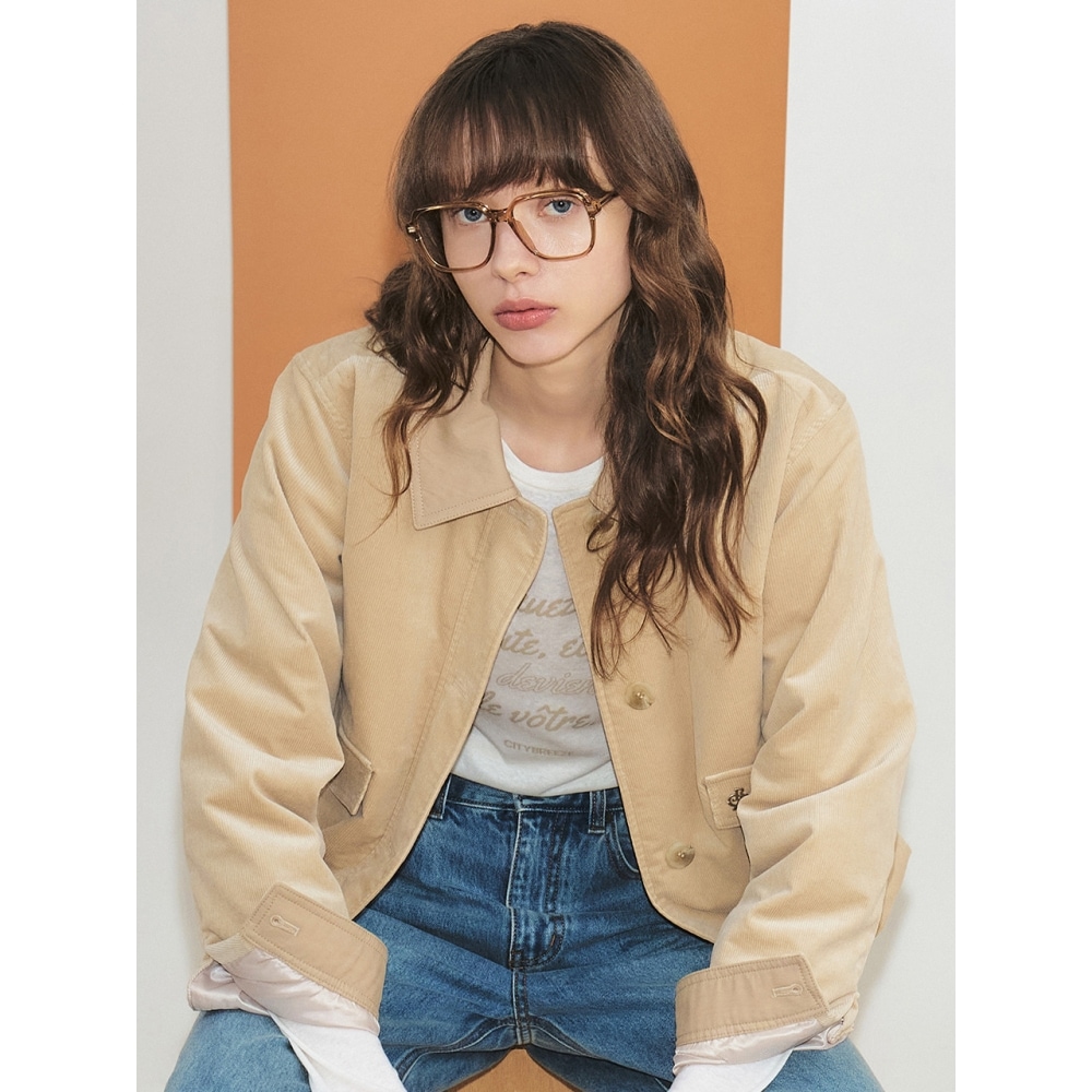 シティブリーズコーデュロイパッド入りジャンパーベージュ