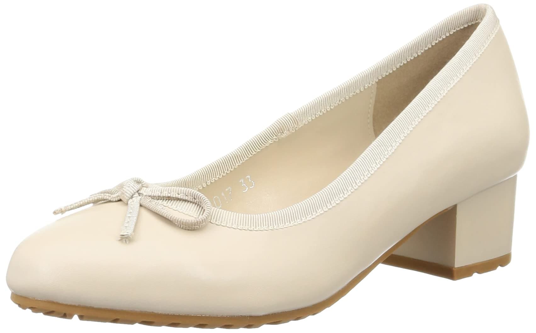 [オリエンタルトラフィック] レインパンプス バレエシューズ 太めヒール 晴雨兼用 滑りにくい 大きいサイズ 小さいサイズ 歩きやすい 防水 レディース ベージュ 26.5 cm