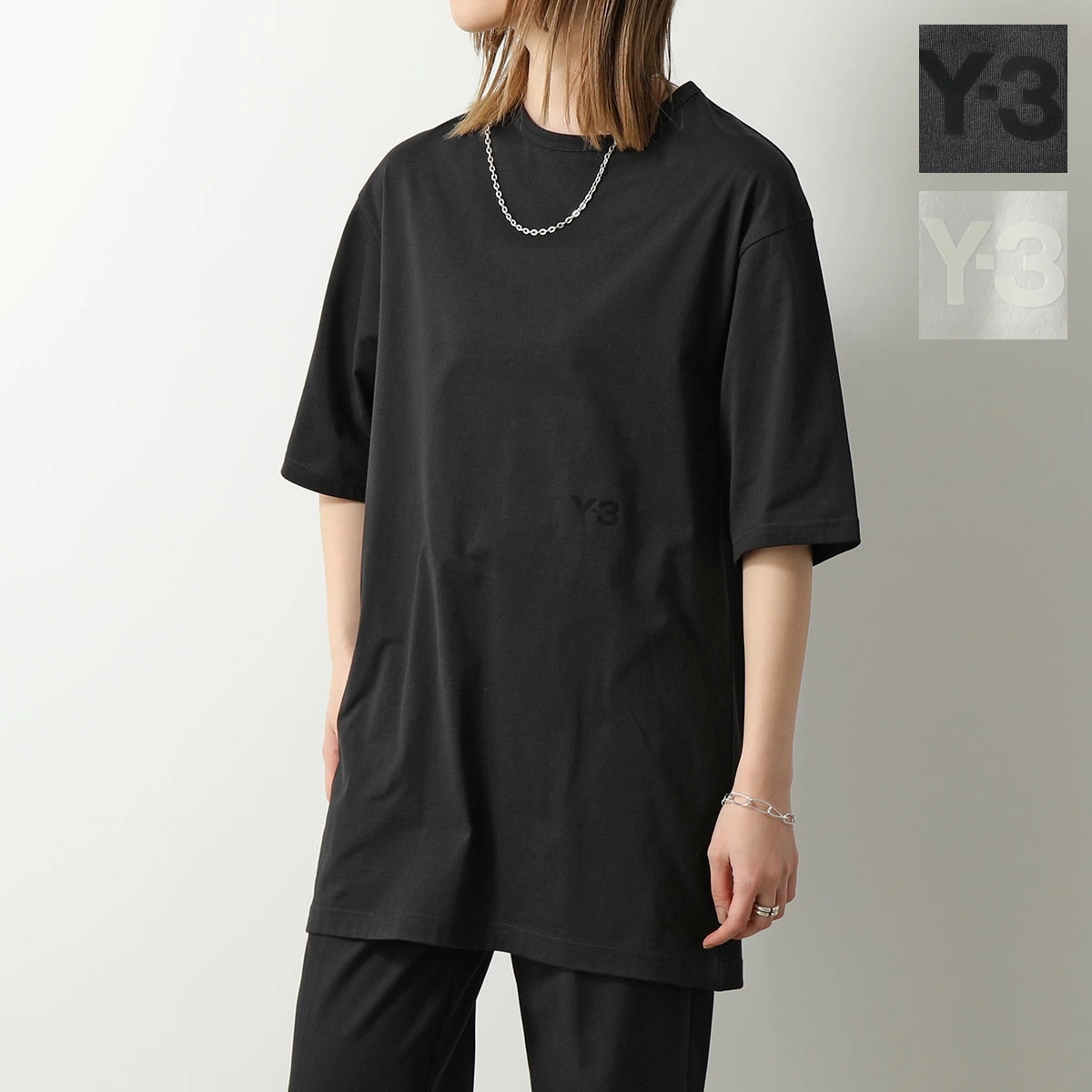 Y-3 ワイスリー Tシャツ BOXY TEE ボクシー ティー IR7109 IV7845 レディース コットン 半袖 ロゴT クルーネック カットソー オーバーサイズ カラー2色