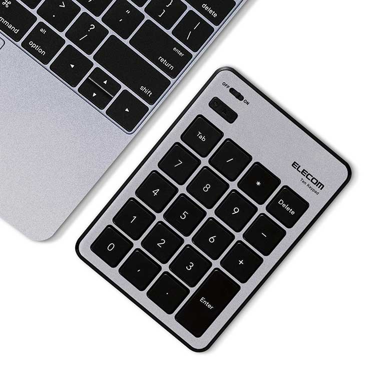 Bluetoothテンキーパッド パンダグラフ MacOS対応 薄型 シルバー