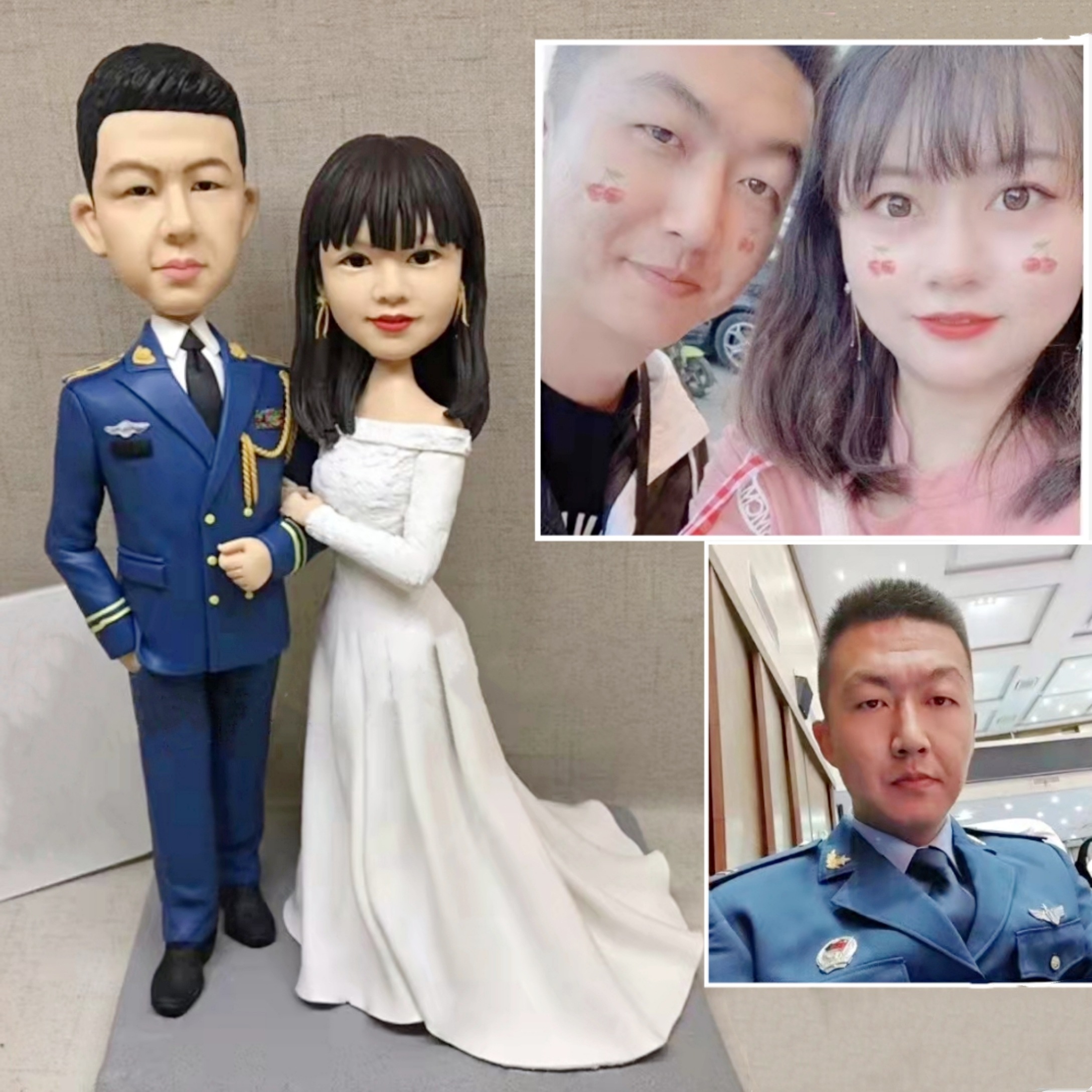 【オーダーメイド】3D肖像画 似顔絵 人形 フィギュア 結婚祝い 周年記念日 カップル 彼氏 彼女 夫婦 両親 贈呈品 記念品