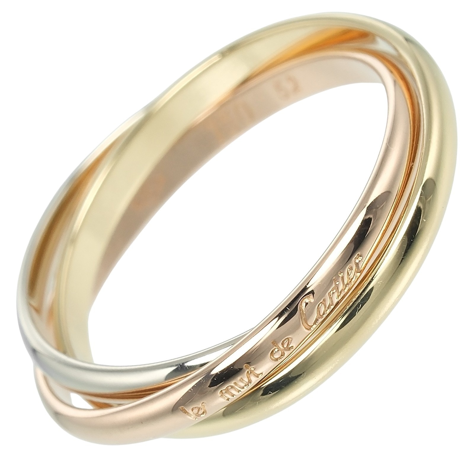 トリニティ XS 1.9mmバンド リング・指輪 K18ゴールド（YG×PG×WG） 11.5号 約3.58g レディース 中古品 Aランク