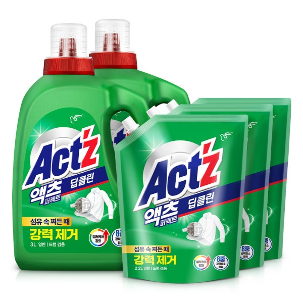洗濯洗剤アクトパーフェクト 3.0Lx2個+2.2Lx3個 (ディープクリーン/ベーキング) 5,419円