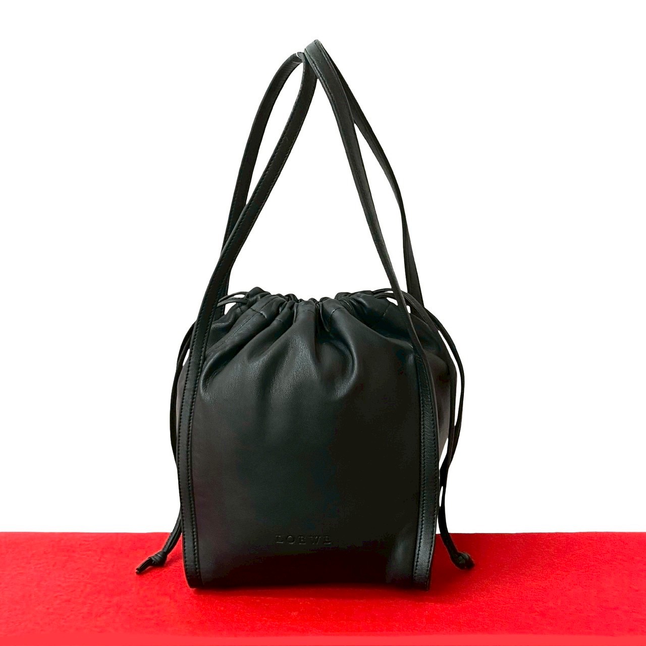 美品●ロエベ　ハンドバッグ　ロゴ型押し　シルバー金具　カーフレザー　ブラック 楽天市場】ロエベ（カラーシルバー）（バッグ｜バッグ・小物・ブランド