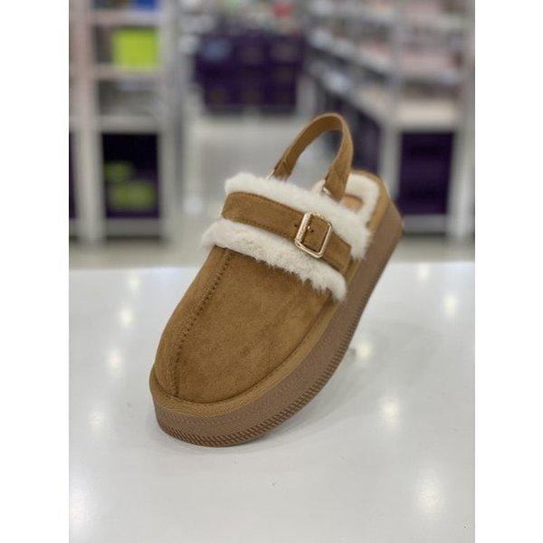 軽量クッションファー起毛ウール 女性 スリッパ 2XWA76XL_GN