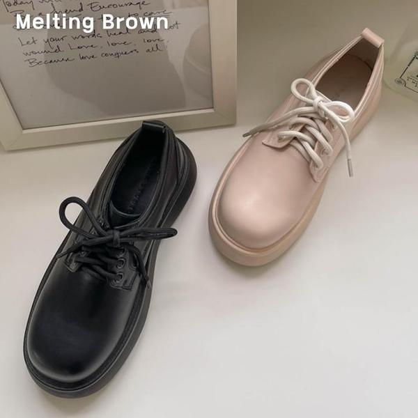 女性 シンプル カジュアル ラウンドトゥ プラットフォーム ローファー 5.5cm