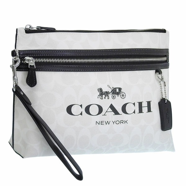 コーチ 小物 レディース ポーチ アウトレット ホワイトブラック CARRY ALL POUCH COAC CP198SVWGZ COACH