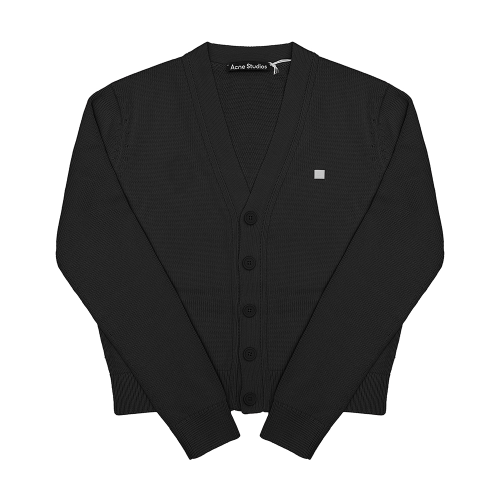 Acne Studio C60104 ブラック (900) フェイスロゴパッチ Vネックパブリックカーディガン