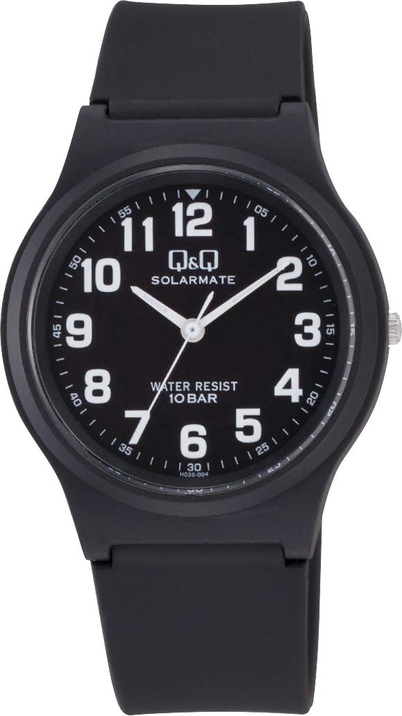 [キューアンドキュー] 腕時計 アナログ ソーラー 防水 ウレタンベルト H036-004 メンズ ブラック