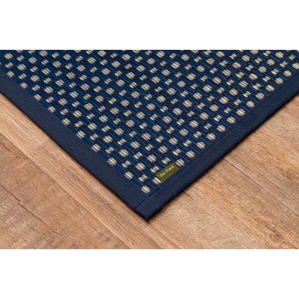 81830252 国産い草玄関マット(裏貼り) エルモード 87×150 ブルー メーカー直送 6,529円