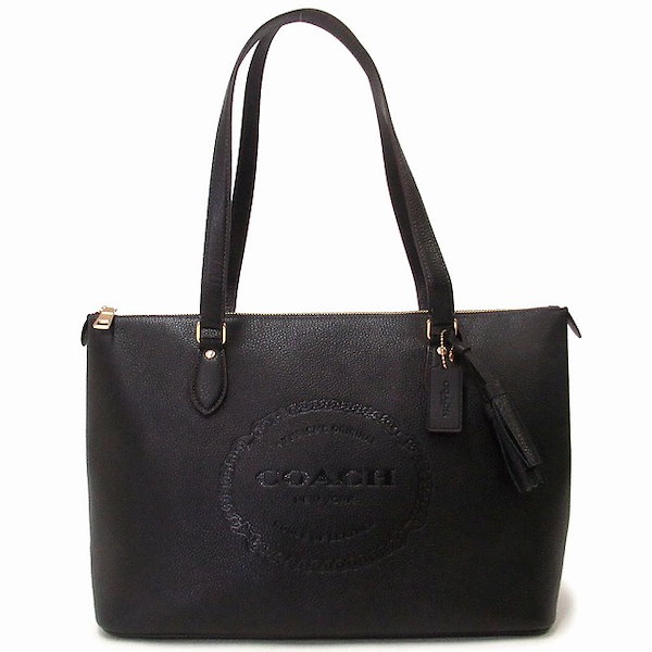 コーチ レザートートバッグ COACH アウトレット レザートートバッグ Gallery Tote With Coach Heritage CM086  IMBLK