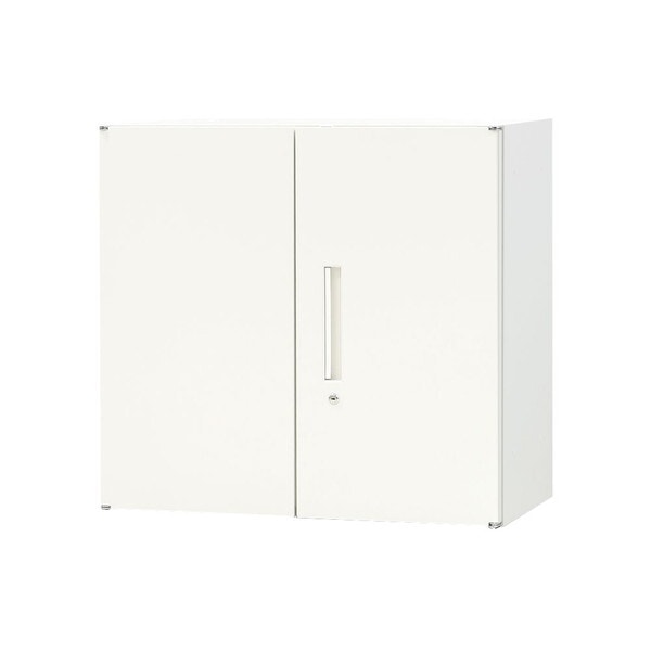 法人限定 Netforce EA-8040-2R-W-WH ホワイト 両開き書庫 2段 スチール (幅800×奥行400×高さ750mm) メーカー直送