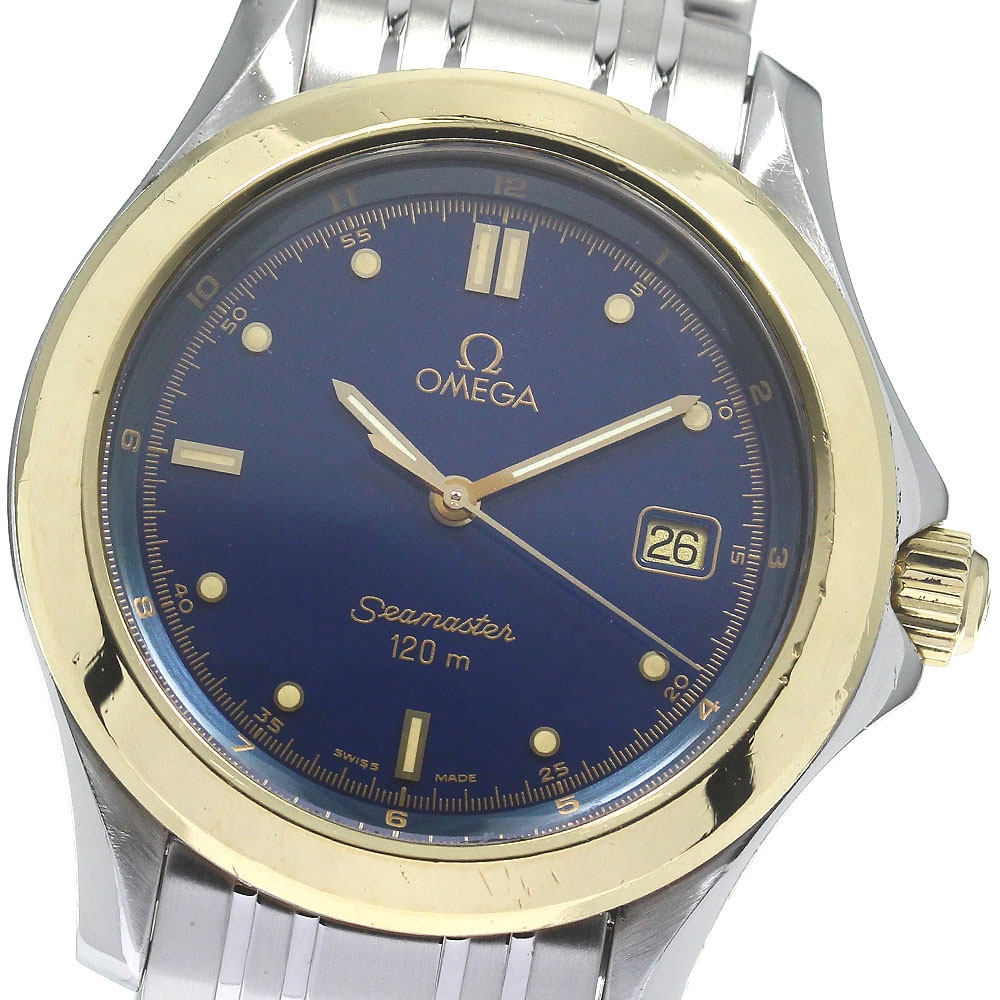 オメガ OMEGA 2411.80 シーマスター120 YGベゼル デイト クォーツ メンズ _827294【中古】