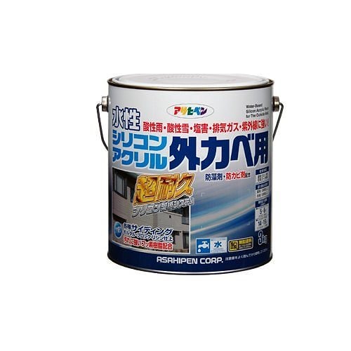 （まとめ買い）水性シリコンアクリル外かべ用 ソフトグレー 3kg [x3缶セット]