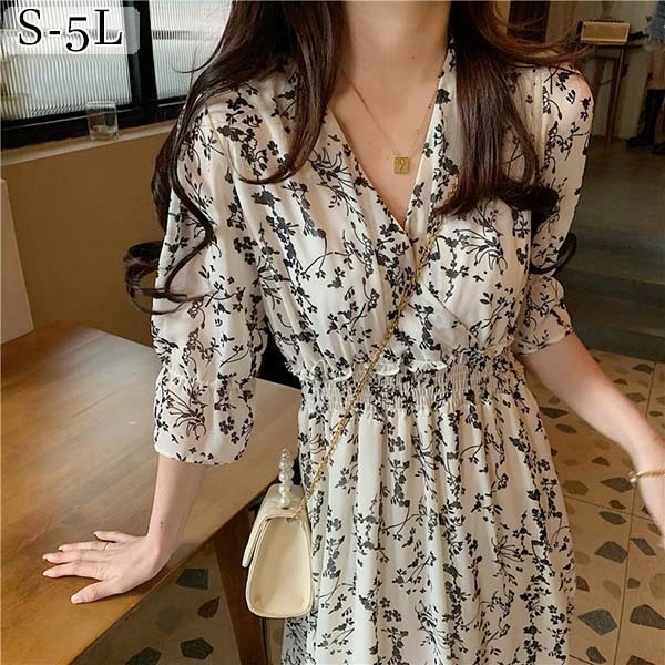 リゾートワンピース レディース サマードレス 大きいサイズ ロング マキシ丈ワンピース バックシャン 五分袖 シフォン 透け Aライン 水着の上に着る服 ハワイ 沖縄 旅行用 大人 可愛い 花柄 ふん