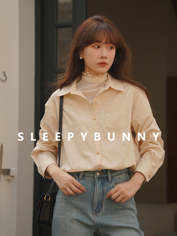 スリーピーラビット レトロ フェイクツーピース フリルシャツ レディース 長袖 春デザイン 万能通勤シャツ