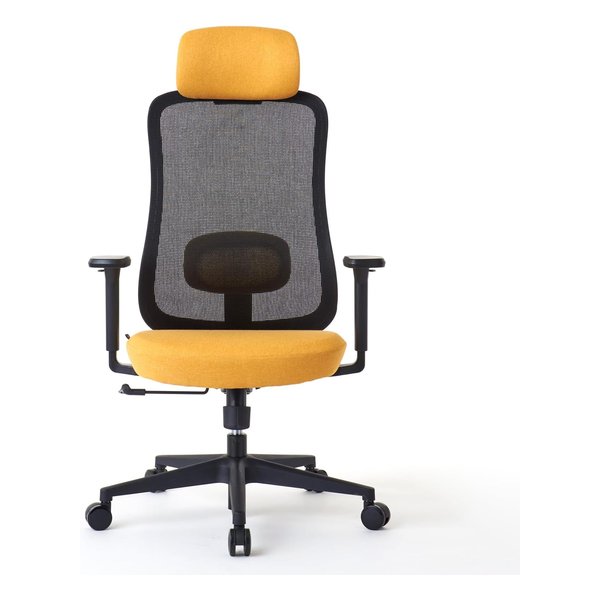 M2 メッシュ&ファブリック ワークチェア ブラック&イエロー RM2-BYE