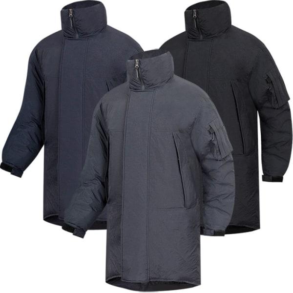 オーバーフィット野戦型ロングパーカーハイネック軽量パディングジャンパー