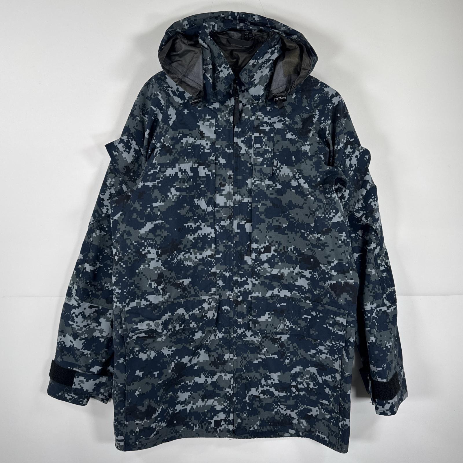 古着 ミリタリージャケット ECWCS GORE-TEX デジカモ ゴアテックスパーカー 迷彩 カモフラ 米軍 実物 small long ネイビー メンズ