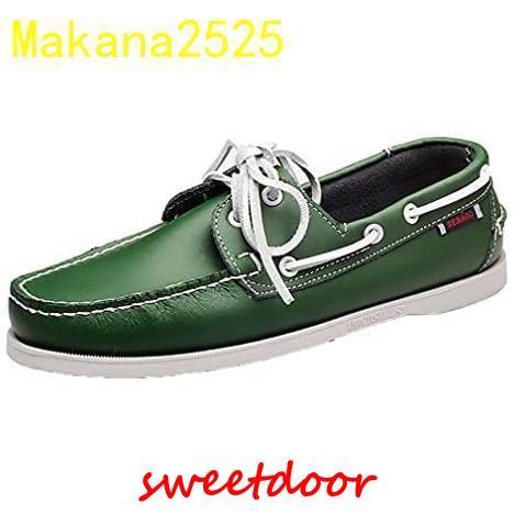 イベント特典 ボートシューズ メンズ デッキシューズ 本革 シューズ かかと踏める 革靴 紳士靴 セーリングシューズ クラシック ビンテージ カジュアル 本革 通気