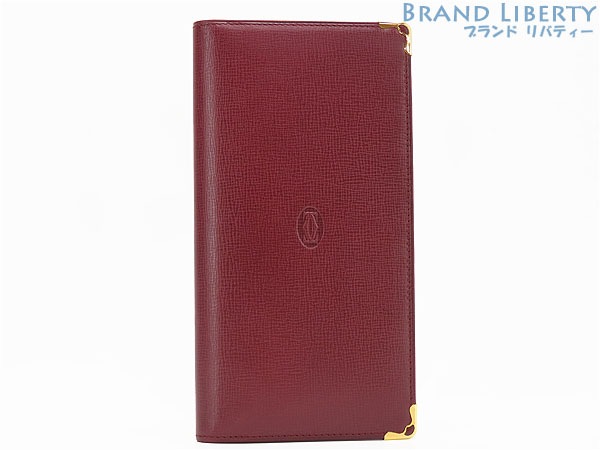 新品同様カルティエマストライン二つ折り長財布ボルドーカーフレザーL3000168