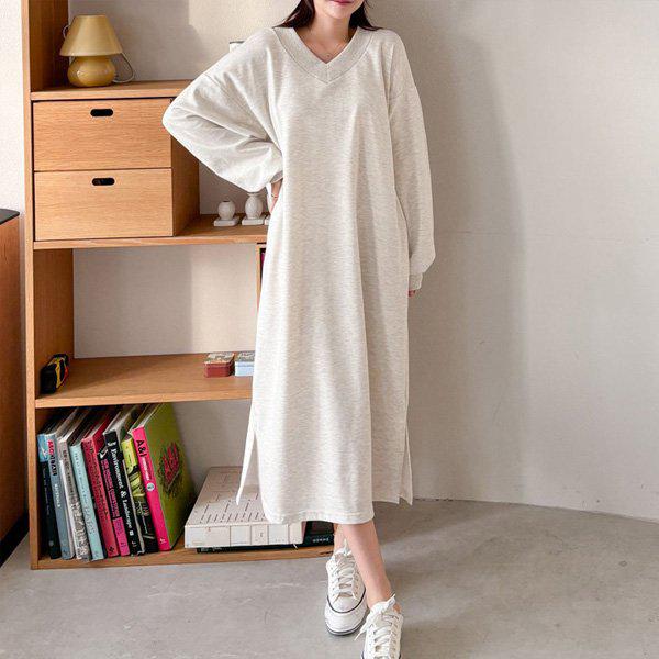 Hスタイル(OP)ポミングVワンピース 春の変わり目 女性 OPS デート ゲストルック ホームウェア パジャマ 寝間着