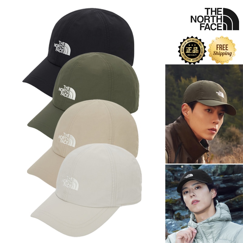 NE3CR50 TNF LIGHT BALL CAP PARK BO GUM 着用 パクボゴム 25FW 新作 帽子 ロゴ 刺繍 サイズ調整 UV 軽量 深めつば コーデ提案 パーカー ジャケット 冬
