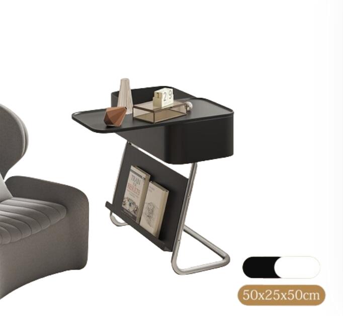 サイドテーブル 収納付きテーブル スリム コンパクト 北欧 テーブル ローテーブル おしゃれ 高さ50cm 天板 幅25cm ミニ 収納付き サイドラック 収納棚 扉付き ベッドサイド ナイトテーブル