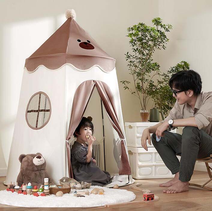 プレイテント 子供テント 可愛い マット付き 組み立て簡単 テントハウス ゲームハウス キャンプ 睡眠テント キッズテント 男の子 折りたたみ式 簡易テント 女の子 クマテント プリンセス城型 子ども