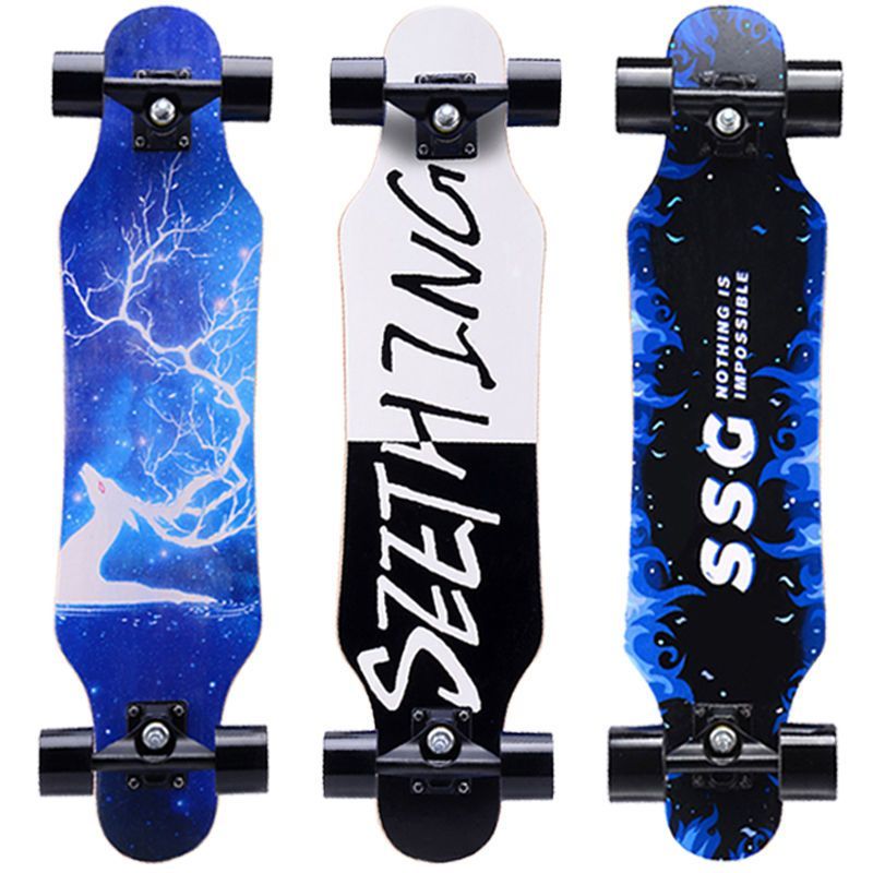 プロのロングボード道路四輪スクーター青少年ブラシ街男子学生ダンスボード成人スケートボード