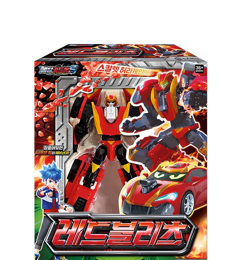 【正規品保証】メタルカードボットS レッドブリッツ ロボットおもちゃ変形＆アクションフィギュア男の子向け誕生日・クリスマスプレゼントに韓国で大人気！