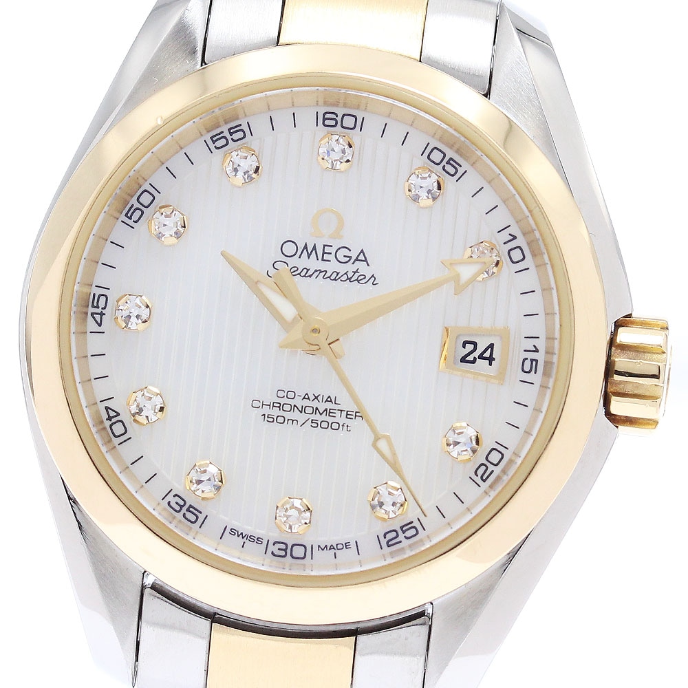 オメガ OMEGA 231.20.30.20.55.001 シーマスター アクアテラ 11Pダイヤ 自動巻き レディース 良品 保証書付き_869078【中古】