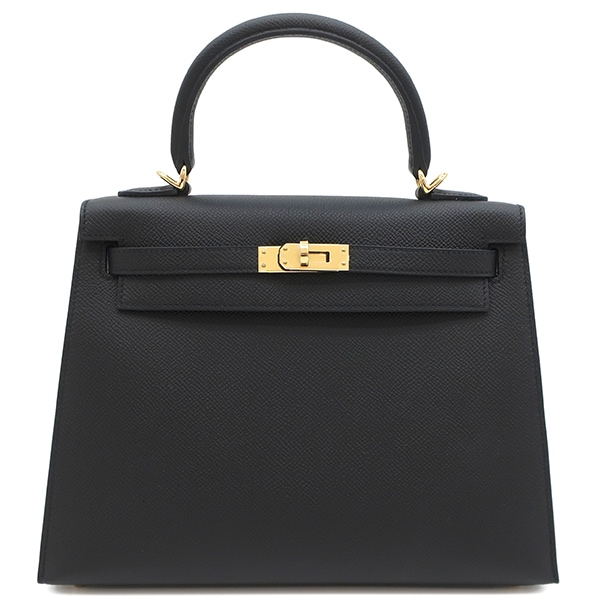エルメス HERMES 2WAYバッグ ケリー25 外縫い ヴォーエプソン ブラック ゴールド金具 新品 未使用 黒 ショルダー W刻印（2024年製） 【箱】【中古】