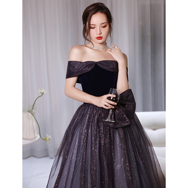 【2枚購入で 3oo円OFF】女性のための前の肩のドレス長い宴会気質ボーカルミュージックアート試験ホスト小さな人は白とスリム