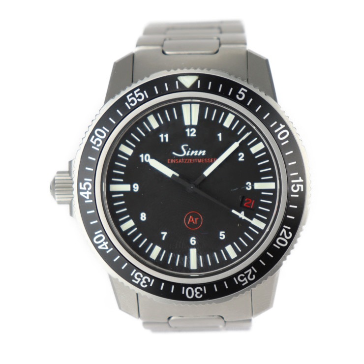 美品 Sinn ジン 腕時計 603.EZM3 ダイバーズウォッチ EZM（アインザッツ・ツァイト・メッサー）シリーズ ステンレススチール マットシルバー ブラック文字盤 自動【本物保証】