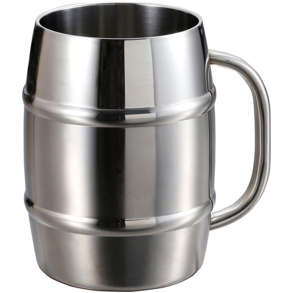 CAPTAIN STAG キャプテンスタッグ ダブルステンレス樽型ビアジョッキ1000 アウトドア 食器・燃料 UE3499