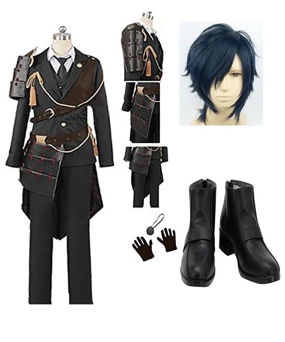 大人気刀剣乱舞 燭台切光忠 しょくだいきりみつただ とうらぶ コスプレ衣装 お盆 プレゼント 祭り 変装 ステージ コスプレ祭 文化祭 手袋アイマスク付き ウィッグ靴追加可能
