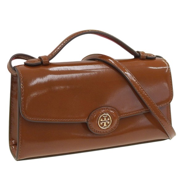 トリーバーチ バッグ レディース ショルダーバッグ レザー ブラウン ROBINSON SPAZZOLATO TOP HANDLE CHAIN WALLET 164994-223 TORY BURCH