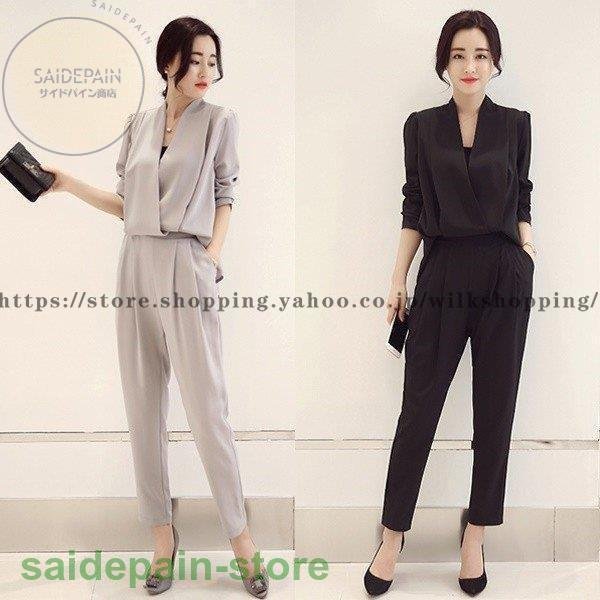 母の日かっこいいパンツドレス袖ありセットアップパーティードレス結婚式お呼ばれドレス服203040大きいサイズ長袖黒赤2