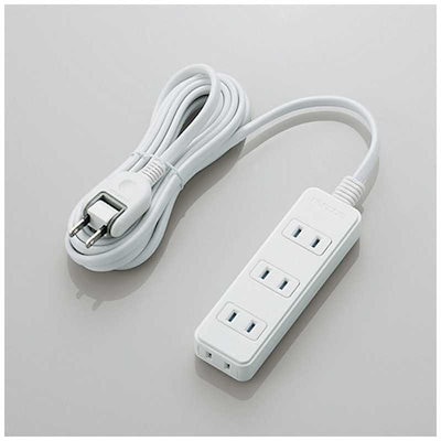 他サイト： エレコム　ELECOM　電源タップ ホワイト [3.0m /4個口 /スイッチ無]　T-ST02-22430WHの商品画像