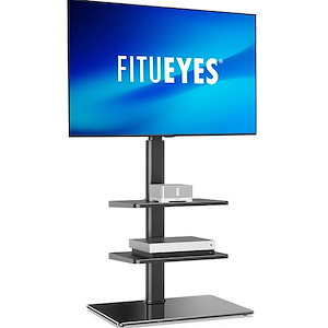 FITUEYES テレビスタンド 3260インチ対応 3段棚付き 壁寄せテレビスタンド 高さ調節可能 ラック回転可能 ブラック TT306001GB