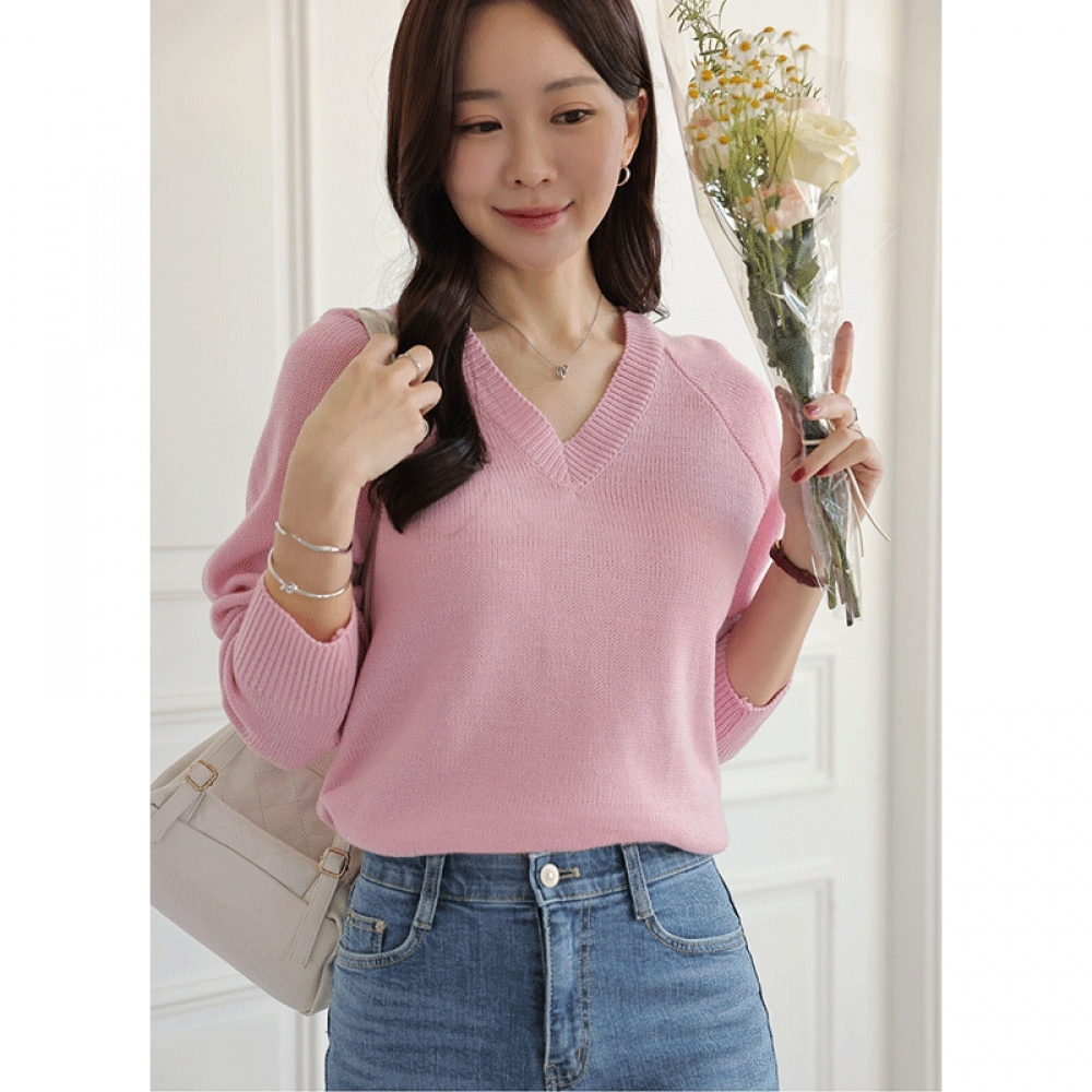 クリック＆ファニー ロッドレギュラン Vネックニット 5,171円