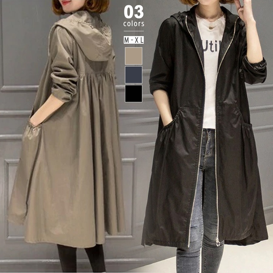 [迅速な配達][限時割!引!]トレンチコート レディース スプリングコート 春 ロング ジャケット コート ロングコート アウター ライトアウター ロング丈 トレンチ モッズ フード 付き ゆったり