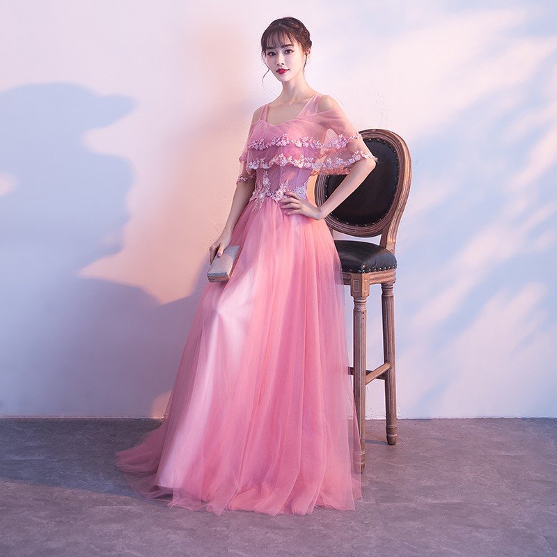 カラードレス ピンク ロングドレス 安い 花嫁 カクテルドレス 演奏会 イブニングドレス 結婚式 フォーマル 二次会 パーティードレス 大きい サイズ