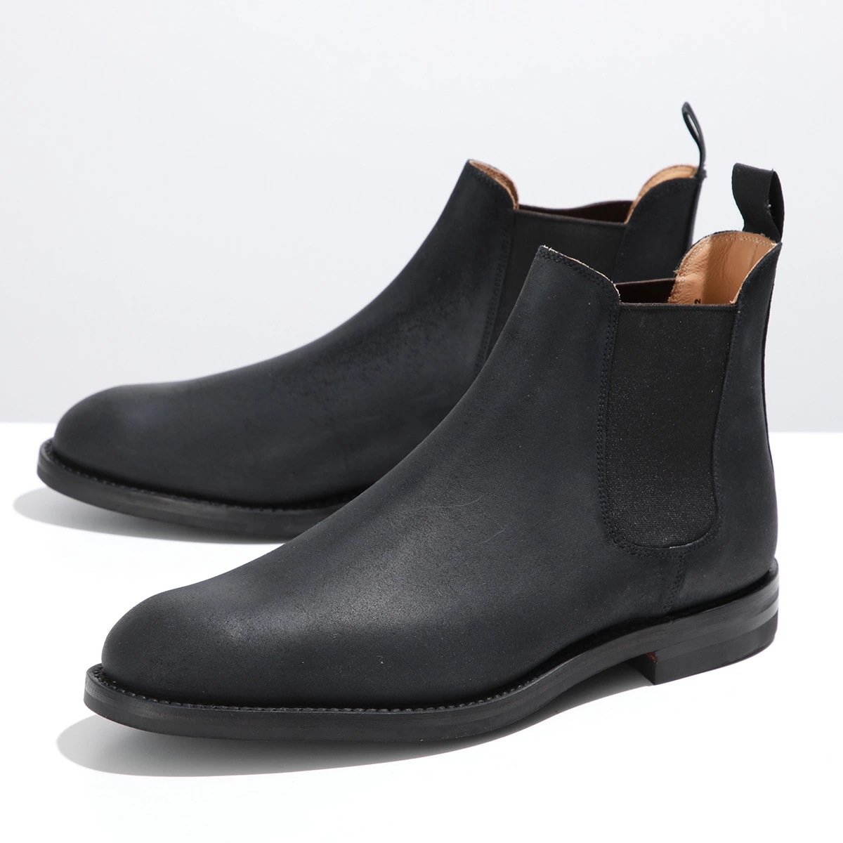 CROCKETT&JONES クロケットアンドジョーンズ チェルシーブーツ Chelsea 5 29542A S51D1 メンズ サイドゴアブーツ ラフアウトスエード ワイズE 靴 BLACK