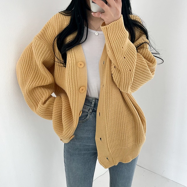韓国の女性ファッション / ルーズデイリーカーディガン cd1020