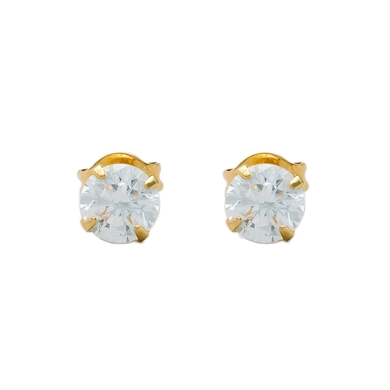 [ヒリーズ] 18金 ピアス レディース 人気 金属アレルギー対応 一粒石 日本製 3150 (ゴールド 4mm)