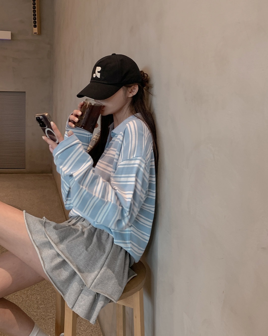 トビカラストライプニット韓国ファッション レディース