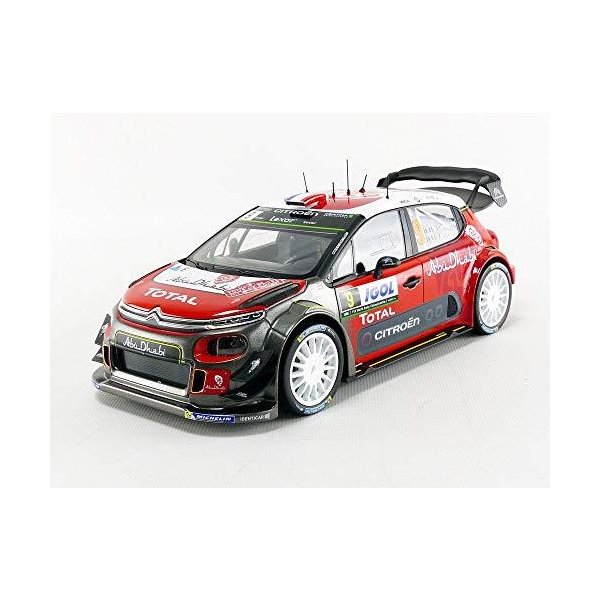 Norev NV181633 Citroen C3 WRC Number 9 Corse 2017 S Lefebvre/G Moreau Diecast Model Toy， Red， 1:18 S
